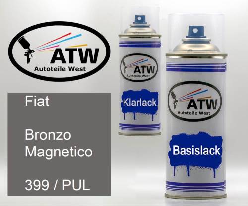 Fiat, Bronzo Magnetico, 399 / PUL: 400ml Sprühdose + 400ml Klarlack - Set, von ATW Autoteile West.